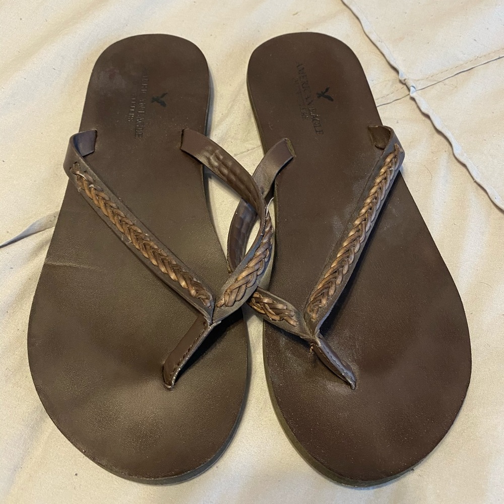 American Eagle Leather Flip Flops